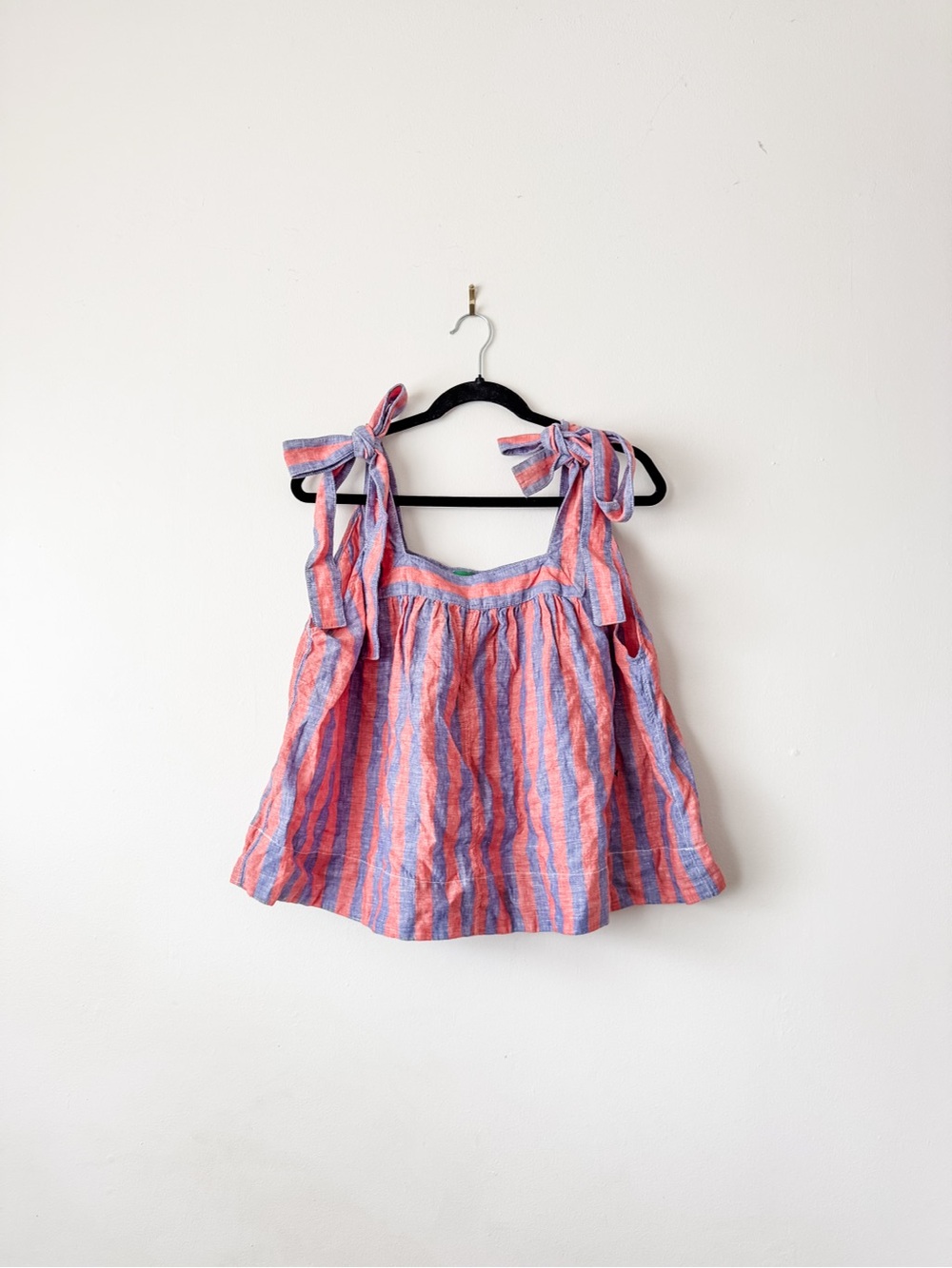 Clare V tie shoulder linen top, size XL/XXL